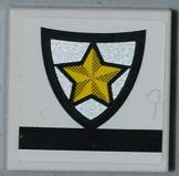 Tile 2 x 2 with Police Yellow Star Badge Pattern (Sticker) - Set 8186