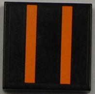 Tile 2 x 2 with Orange Stripes Pattern (Sticker) - Set 8186