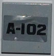 Tile 2 x 2 with Black 'A-102' Pattern (Sticker) - Set 8199