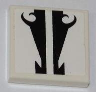 Tile 2 x 2 with Black Decorative Lines on White Background Pattern (Sticker) - Set 8198