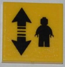 Tile 2 x 2 with Black Double Arrow and Minifigure Pattern (Sticker) - Set 3368