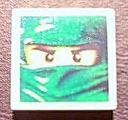 Tile 2 x 2 with Ninjago Mask Green Pattern