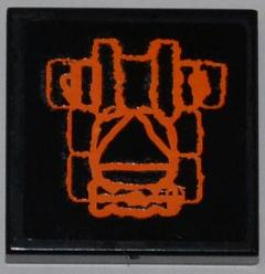 Tile 2 x 2 with Atlantis Triangle Logo and Orange Lines Pattern (Sticker) - Set 7985