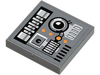 Tile 2 x 2 with SW Snowspeeder Circuitry Pattern (Sticker) - Sets 8089 / 75014