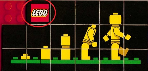 Tile 2 x 2 with LEGO Logo on Black Background Pattern