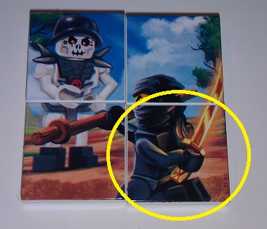 Tile 2 x 2 with Ninjago (Cole) Pattern 4