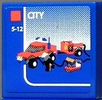 Tile 2 x 2 with Lego Fire Car and 'CITY' and '5-12' Set Box Pattern (Sticker) - Set 7848