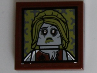 Tile 2 x 2 with Zombie Bride Portrait Pattern (Sticker) - Set 10228
