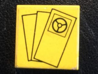 Tile 2 x 2 with Tickets Yellow Background Pattern (Sticker) - Set 10041