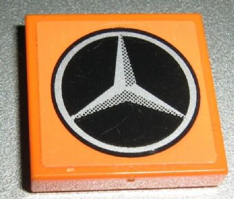 Tile 2 x 2 with Mercedes-Benz Logo Pattern (Sticker) - Set 8110
