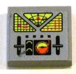 Tile 2 x 2 with Control Panel Pattern (Sticker) - Set 7692