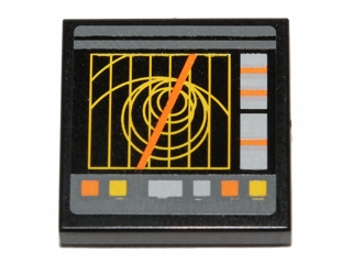 Tile 2 x 2 with SW Cannon Operating Monitor Pattern (Sticker) - Set 75014