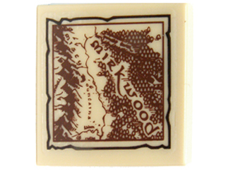 Tile 2 x 2 with Map Mirkwood Pattern (Sticker) - Set 79003
