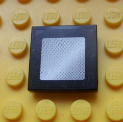 Tile 2 x 2 with White and Light Gray Square on Black Large Border Background Pattern (Sticker) - Set 8144