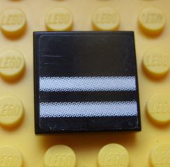 Tile 2 x 2 with 2 Silver Stripes Pattern (Sticker) - Set 8658