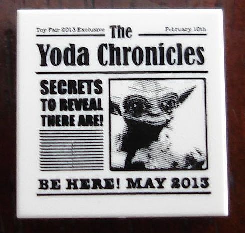 Tile 2 x 2 with Newspaper 'The Yoda Chronicles' Pattern