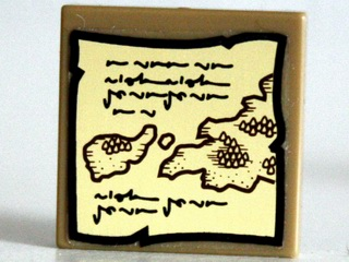 Tile 2 x 2 with Map Gondor Pattern (Sticker) - Set 10237