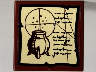 Tile 2 x 2 with Cauldron and Black Powder Formulae Pattern (Sticker) - Set 10237