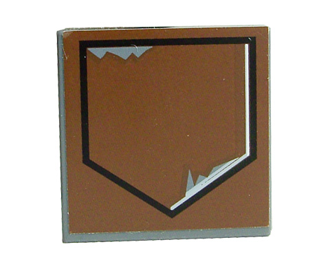 Tile 2 x 2 with Black Pentagon and Paint Scratches Pattern (Sticker) - Set 6210