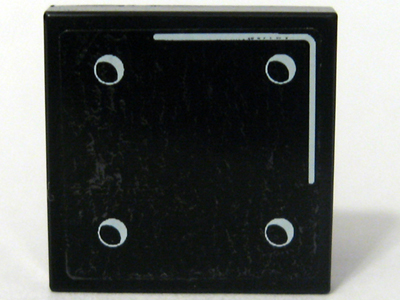 Tile 2 x 2 with Four White Bolts Pattern (Sticker) - Set 10194