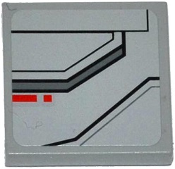 Tile 2 x 2 with SW TIE Advanced Prototype Pattern Model Left Side (Sticker) - Set 75082