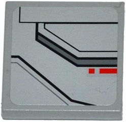 Tile 2 x 2 with SW TIE Advanced Prototype Pattern Model Right Side (Sticker) - Set 75082