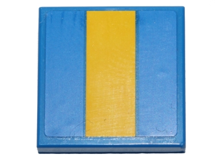 Tile 2 x 2 with Yellow Stripe Pattern (Sticker) - Set 40192