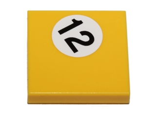Tile 2 x 2 with '12' in White Circle Pattern (Sticker) - Set 40193