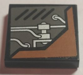 Tile 2 x 2 with Pipes, Vent Holes and Corner Cover Pattern Model Right Side (Sticker) - Set 8635