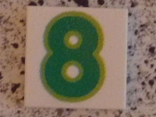 Tile 2 x 2 with Number 8 Green Pattern