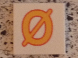 Tile 2 x 2 with Letter Ø Yellow Pattern