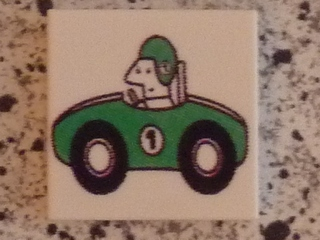 Tile 2 x 2 with Green Race Car Pattern