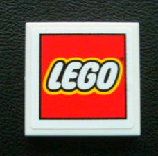 Tile 2 x 2 with LEGO Logo on White Background Pattern (Sticker) - Set 3300003