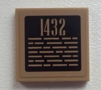 Tile 2 x 2 with '1432' and Line Segments Pattern (Sticker) - Set 60026