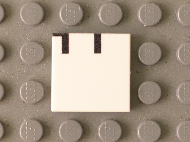 Tile 2 x 2 with Black 'HT' Upper Half Pattern