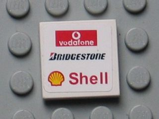 Tile 2 x 2 with Vodafone (Wide), Bridgestone and Shell Logos Pattern (Sticker) - Set 8654