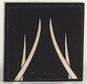 Tile 2 x 2 with Silver Streaks Pattern (Sticker) - Set 8150