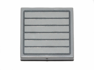 Tile 2 x 2 with Dark Bluish Gray Grille with 7 Bars Pattern (Sticker) - Set 75022