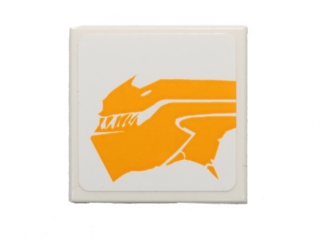 Tile 2 x 2 with Bright Light Orange Sando Aqua Monster Pattern Model Left Side (Sticker) - Set 75048