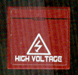 Tile 2 x 2 with White Electrical Hazard Symbol and 'HIGH VOLTAGE' Pattern (Sticker) - Set 8102