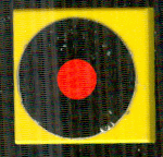 Tile 2 x 2 with Black Circle with Red Center (Vinyl Record) Pattern (Sticker) - Set 268