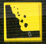 Tile 2 x 2 with Black Falling Rocks Pattern (Sticker) - Set 8364