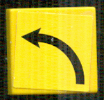 Tile 2 x 2 with Arrow Black Long Curved Counterclockwise (Left) Pattern (Sticker) - Set 8364