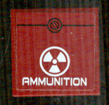 Tile 2 x 2 with White Radiation Warning and 'AMMUNITION' Pattern (Sticker) - Set 8102