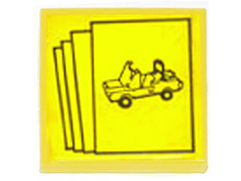 Tile 2 x 2 with Car Brochures Pattern (Sticker) - Set 6390
