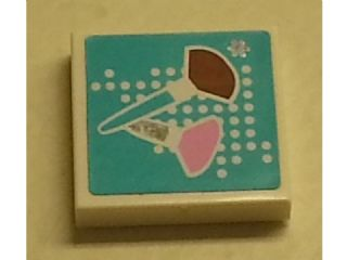 Tile 2 x 2 with Makeup Brushes Pattern (Sticker) - Set 3187