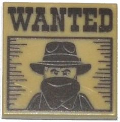 Tile 2 x 2 with 'WANTED' Western Bandit Poster Pattern