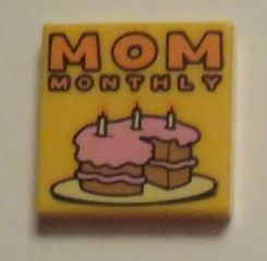 Tile 2 x 2 with 'MOM MONTHLY' Pattern