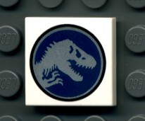 Tile 2 x 2 with Jurassic World Logo Pattern