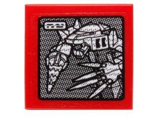 Tile 2 x 2 with Chima Mech with Drill and Claw Pattern (Sticker) - Set 70225
